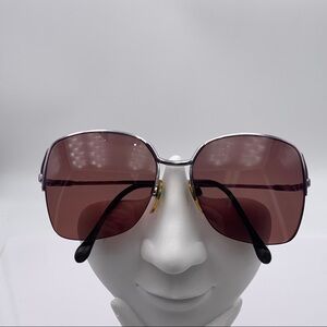 Luxottica Silver Oval Half Rim Sunglasses Frames